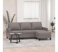 Qnhdfrt Divano a 3 posti con sgabello, tortora, 180 cm, tessuto dal design moderno, robusto, comodo, per soggiorno, lounge e relax