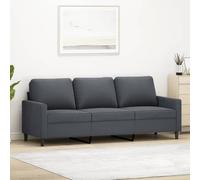 Qnhdfrt Divano a 3 posti, grigio scuro, 180 cm, in velluto, design moderno, struttura in metallo, comoda imbottitura per il soggiorno