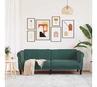 Qnhdfrt Divano a 3 posti, in velluto verde scuro, design moderno, comodo per il soggiorno