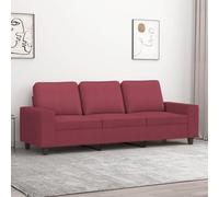 Qnhdfrt Divano a 3 posti, rosso vino, 180 cm, in tessuto, comodo, moderno, per il soggiorno