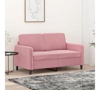 Qnhdfrt Divano a due posti rosa, 120 cm, in velluto con struttura in metallo, comodo divano piccolo per soggiorno, balcone e camera dei ragazzi
