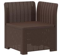 Qnhdfrt Divano Angolare da Giardino Monoposto in PP Effetto Rattan Marrone