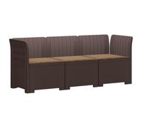 Qnhdfrt Divano da Giardino 3 Posti Modulare PP Effetto Rattan Marrone