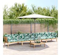 Qnhdfrt Divano da giardino in legno di acacia con cuscino, set da 5 pezzi, verde, per giardino e balcone, design a pallet durevole con struttura modulare