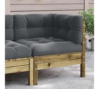 Qnhdfrt Divano da giardino in legno di pino impregnato in autoclave con cuscino antracite - Divano angolare modulare per giardino, terrazza e balcone