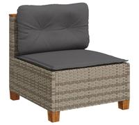 Qnhdfrt Divano da Giardino Monoposto in Polyrattan Grigio con Cuscini