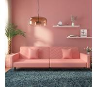 Qnhdfrt Divano letto 2 posti in velluto rosa con 2 cuscini, divano letto allungabile per ospiti della notte, comoda funzione seduta e sonno, design robusto per piccoli spazi come soggiorno e ufficio