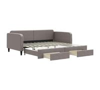 Qnhdfrt Divano Letto Estraibile 100x200 cm con 2 Cassetti Tortora | Soluzione salvaspazio 2 in 1 con due ampi cassetti per il salotto o la camera da letto, ideale per ospitare amici.