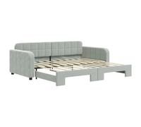 Qnhdfrt Divano Letto Estraibile 2 in 1 Velluto Grigio Chiaro 90x190 | Versatile divano letto estraibile salvaspazio in morbido velluto grigio chiaro, perfetto per soggiorno e camera ospite.