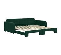 Qnhdfrt Divano Letto Estraibile 2 in 1 Velluto Verde Scuro 100x200cm | Struttura salvaspazio flessibile in legno e metallo per soggiorno o camera da letto, ideale per ospitare amici.