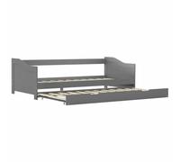 Qnhdfrt Divano Letto Estraibile 90x200cm Dormeuse in Legno Grigia