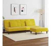 Qnhdfrt Divano letto in velluto giallo 2 posti con poggiapiedi - Divano allungabile letto confortevole per soggiorno piccole stanze letto per gli ospiti