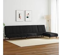 Qnhdfrt Divano letto in velluto nero 2 in 1 con poltrona relax per piccoli salotti, set divano con funzione sonno e seduta comoda