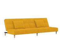 Qnhdfrt Divano Letto Reclinabile 2 Posti con 2 Cuscini Giallo in Tessuto | Ottimizza lo spazio in salotto o ufficio con questo modello convertibile, comodo sia come seduta sia come letto singolo.