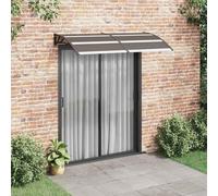 Qnhdfrt Elegante baldacchino nero con lastre in policarbonato 200 x 100 cm marrone trasparente per protezione da pioggia e traslucido per porta di casa, finestre, balcone, terrazzo