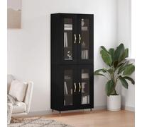 Qnhdfrt Elegante lavagna nera in legno con piedini in metallo, 69,5 x 34 x 180 cm, per una conservazione elegante in soggiorno, corridoio o come credenza con molto spazio