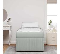 Qnhdfrt Elegante struttura letto con materasso 100 x 200 cm grigio chiaro velluto design moderno e robusto materiale in legno telaio per camera da letto con comfort di lusso