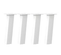 Qnhdfrt Gambe per Tavolino da Caffè in Acciaio Bianco 42 cm, 4 Pezzi | Supporti in metallo bianco per tavolini e panche fai-da-te in salotto, completi di viti e gommini antigraffio.