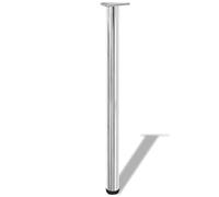 Qnhdfrt Gambe per Tavolo Regolabili in Ferro Cromato 870 mm Set da 4 | Gambe in ferro per scrivanie e tavoli da cucina, con piedini regolabili per compensare i dislivelli.
