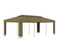 Qnhdfrt Gazebo 3 x 6 m con doppio tetto tortora 180 g/m² robusto gazebo da giardino in acciaio per eventi all'aperto come barbecue e matrimoni
