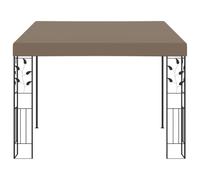 Qnhdfrt Gazebo a Parete 3x3x2,5 m Pergola da Giardino in Acciaio Tortora | Copertura parasole per esterno e terrazza, ideale per creare una zona d'ombra confortevole nel cortile.