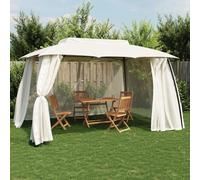 Qnhdfrt Gazebo con doppio tetto e pareti in rete, 3,93 x 2,93 m, robusto telaio in acciaio, protezione dal sole e dalla pioggia, per giardino, campeggio ed eventi all'aperto
