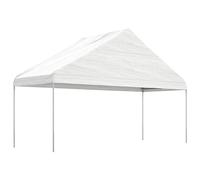 Qnhdfrt Gazebo da Giardino 13,38x5,88x3,75 m in Acciaio e PE Bianco | Ampio tendone da esterno per feste in giardino, offre un grande spazio d'ombra per riunioni di famiglia.