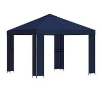 Qnhdfrt Gazebo da Giardino 3x3 m, Tendone in Poliestere e Acciaio Blu | Struttura ombreggiante per esterno, ideale per creare zone d'ombra stabili e ventilate in giardino o terrazza.