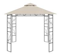 Qnhdfrt Gazebo da Giardino 3x3x2.7 m Tenda da Sole per Esterni Crema | Struttura stabile in acciaio verniciato e telo in poliestere PA, ideale per creare una zona d'ombra in giardino.