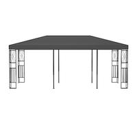 Qnhdfrt Gazebo da Giardino 3x6 m in Acciaio e Tessuto Antracite | Padiglione da esterno con tetto ventilato per creare una zona d'ombra ventilata in giardino durante feste e barbecue.