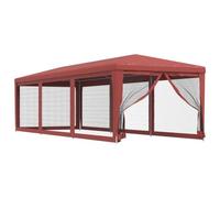 Qnhdfrt Gazebo da Giardino 3x9 m Tenda con Pareti in Rete per Feste Rosso | Ampio padiglione rosso da esterno ideale per eventi in giardino, dotato di telaio stabile in ferro e pareti ventilate.