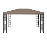 Qnhdfrt Gazebo da Giardino 4x3 m in Acciaio e Poliestere Grigio Talpa | Ampio padiglione da esterno per creare una piacevole zona d'ombra in giardino durante feste e pranzi.