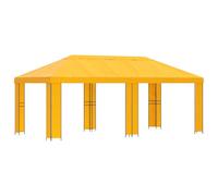 Qnhdfrt Gazebo da Giardino 6x3 m in Acciaio e Tessuto Giallo | Padiglione da esterno per eventi e feste in terrazza, dotato di tetto ventilato per favorire il ricircolo dell'aria.
