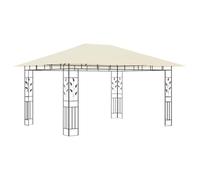 Qnhdfrt Gazebo da Giardino con Zanzariera 4x3m per Esterno Crema
