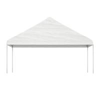 Qnhdfrt Gazebo da Giardino in Acciaio e PE 5,88x2,23m Tenda Bianco | Ampio tendone da giardino ideale come riparo dal sole per feste all'aperto, eventi e pranzi in famiglia.