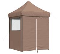 Qnhdfrt Gazebo Pieghevole 2x2 m Tenda da Giardino Pop Up Marrone | Ideale per giardino o mercati all'aperto, questa struttura regolabile offre un'ampia zona d'ombra per eventi.