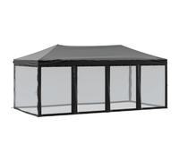 Qnhdfrt Gazebo Pieghevole 3x6 m con Pareti Laterali per Eventi Nero