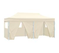 Qnhdfrt Gazebo Pieghevole 3x6m con 4 Pareti per Giardino Crema | Ideale per eventi in giardino e mercati all'aperto, offre un ampio spazio d'ombra con pareti laterali finestrate.