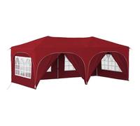 Qnhdfrt Gazebo Pieghevole 3x6m Pop-Up con 6 Pareti da Giardino Borgogna | Ideale per eventi in giardino o cortile, offre una struttura stabile in metallo e altezza regolabile per ogni occasione.