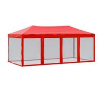 Qnhdfrt Gazebo Pieghevole 3x6m Tenda con Pareti Laterali Rosso