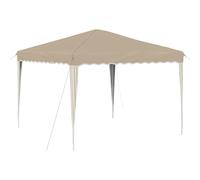 Qnhdfrt Gazebo Pop-up da Giardino 288x288 cm Pieghevole Crema | Tendone pieghevole con altezza regolabile su 3 livelli per feste ed eventi in giardino, completo di picchetti e corde.