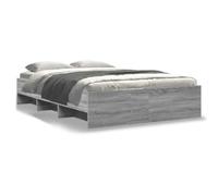 Qnhdfrt Giroletto 120x190 cm Grigio Sonoma in Legno Multistrato | Struttura letto una piazza e mezza con vani portaoggetti integrati e doghe per la camera da letto moderna.