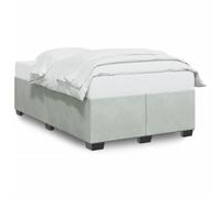 Qnhdfrt Giroletto 120x190 cm in Velluto Grigio Chiaro con Doghe | Base letto piazza e mezza 120x190 cm in soffice velluto grigio, ideale per rinnovare la camera da letto con stile.