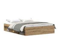 Qnhdfrt Giroletto 150x200cm in Legno Multistrato Rovere Artigianale | Base letto king size per camera da letto con 6 vani portaoggetti integrati per ottimizzare lo spazio senza ingombro.