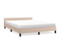 Qnhdfrt Giroletto con Testiera Similpelle Cappuccino 140x200 cm | Elegante telaio da letto per camera da letto con doghe in compensato resilienti e gambe stabili. Facile pulizia.