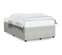 Qnhdfrt Giroletto da Una Piazza e Mezza 120x190 cm in Velluto Grigio | Struttura letto imbottita con doghe in legno e piedini stabili, ideale per la camera da letto moderna o stanza ospiti.