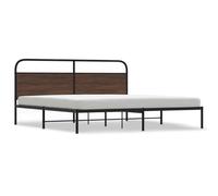 Qnhdfrt Giroletto in Metallo 193x203 cm con Testiera Rovere Marrone | Struttura per camera da letto con doghe integrate e spazio inferiore di 28 cm per ottimizzare la gestione degli spazi.