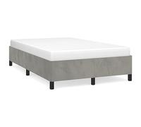 Qnhdfrt Giroletto in Velluto Grigio Chiaro per Materasso 120x190 cm | Struttura letto una piazza e mezza in morbido tessuto grigio chiaro con doghe in compensato per la camera da letto.