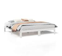 Qnhdfrt Giroletto Matrimoniale 180x200 cm Bianco in Legno Massello Pino