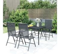 Qnhdfrt Gruppo da giardino in acciaio antracite, 110 x 80 x 72 cm, design moderno, regolabile, per esterni, balcone, terrazza, giardino